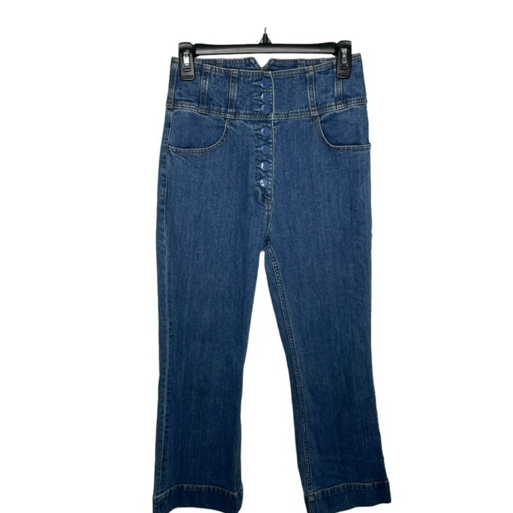 Ulla Johnson Elise flair Button-Front Cropped Jeans